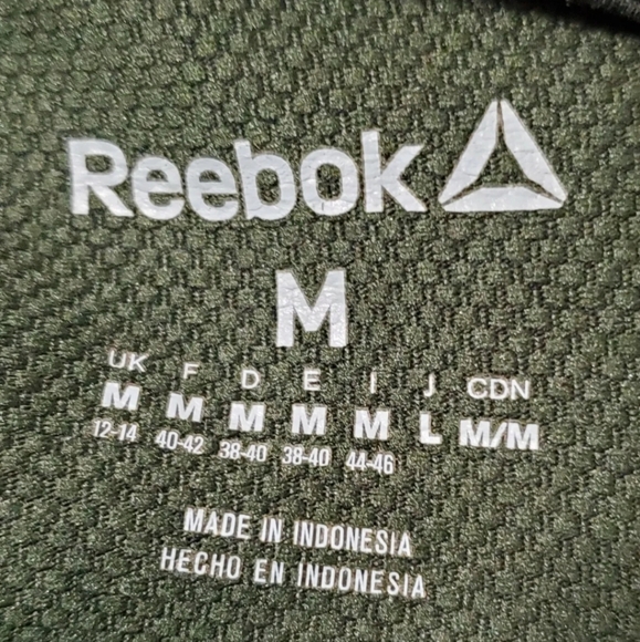 Reebok 1/4 Zip Henley Pullover Sweater Men's Medium Green athleisure - Picture 3 of 4